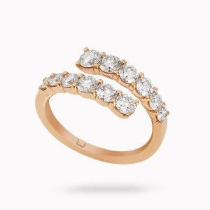 anillo de oro rosa y diamantes - Luque Joyeros