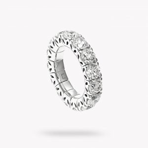anillo de oro blanco y diamantes - Luque Joyeros