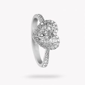 anillo de oro blanco y diamantes - Luque Joyeros