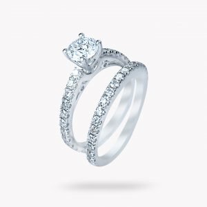 anillo de oro blanco diamantes - Luque Joyeros