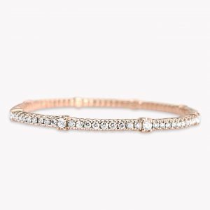 pulsera de oro rosa con diamantes - Luque Joyeros