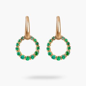 Pendientes de oro rosa con esmeraldas